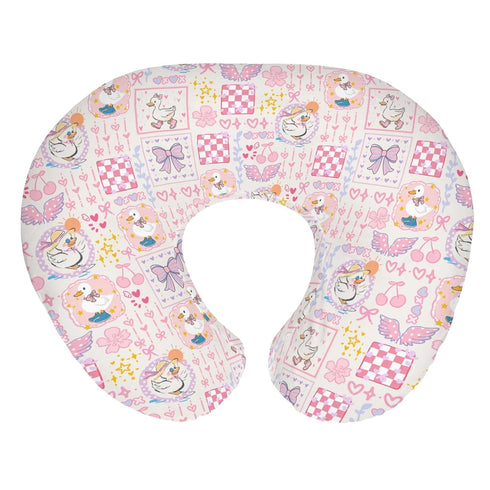 Pastel Pink Geese Bows Floral Baby Nursing Pillow Covers for Boy Girl