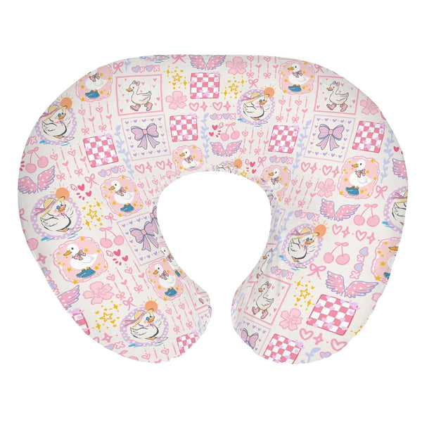 Pastel Pink Geese Bows Floral Baby Nursing Pillow Covers for Boy Girl