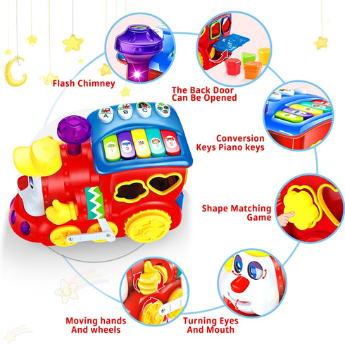HSNEOI 1 6-12 12-18 1 2 3 Baby Toys for Year Old Boy Girl Gift Musical Train Baby Toys Months,Early Educational