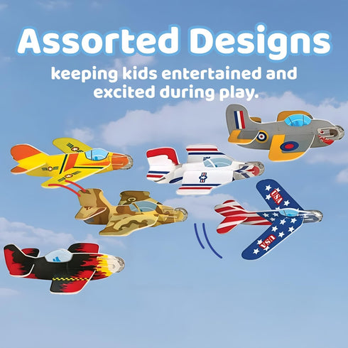 Pack 72 Pack Neliblu Bulk of Carnival Prizes and Foam Airplanes for Kids - Party Individually Wrapped Flying Paper