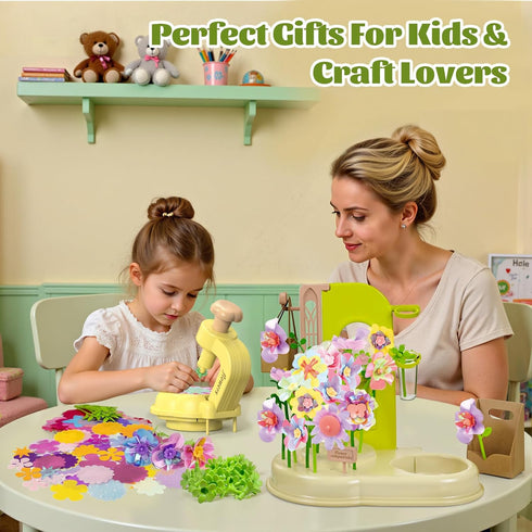 JoySpark Toys 150PCS 3-12 Fabric Flower Bouquets Toys DIY Flower Making Kit for Kids Ages Arts & Crafts Flower Crafts