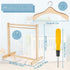 11 Pcs Doll Closet with Wooden Hangers, 11.8 Inches Mini Doll Clothes Rack, Wardrobe Furniture Accessories