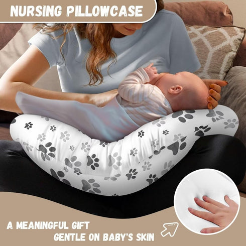 Eheartsgir Dog Paws Newborn Nursing Pillow Case Skin-Friendly Fabric Baby Nursing Cover for Bottle and Breastfeeding
