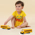 TYMXGHF 2 Pack 5.5'' Pull Back School Bus - Die-cast Metal Toy Vehicles in Bright Yellow for Kids