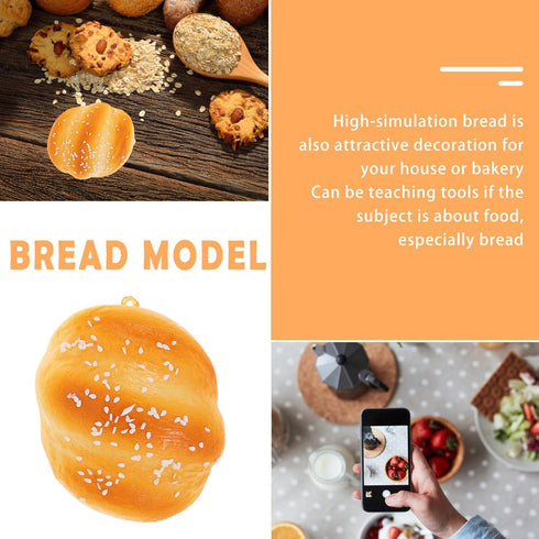 6pcs VOSAREA Artificial Breads, Realistic Fake Food Bread Dessert Model for Display Decoration Photography Props