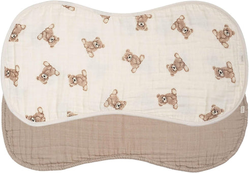 Cozy Ali+Oli Teddy Bear Swaddle & Burp Cloth Bundle Soft & Baby Essentials, Soft Rayon Made from Bamboo and Organic