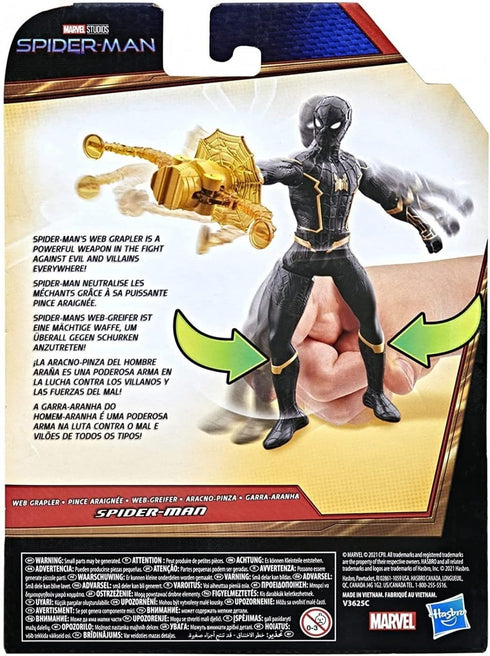 Spider-Man Marvel 6-Inch Deluxe Action Figure Toy with Web Grappler Attack Feature, for Kids Ages 4 and Up