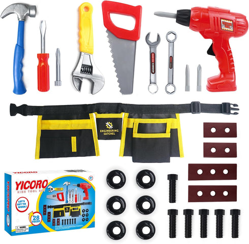 Set 28 Set 3,4,5,6,7,8 Kids Tool PCS Toddler Tool with Toy Drill, Pretend Play Toy Tools for Kids Ages Years Old, Boy