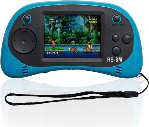 Kids Handheld Game Player with 200 Games, 16 Bit, 2.5 Inch Screen Mini Retro Electronic Game Machine (Blue)