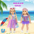 18 inch Set Mermaid Doll Clothes and Doll Accessories Case Luggage Travel Play Include Suitcase, Dresses, Bag, Camera