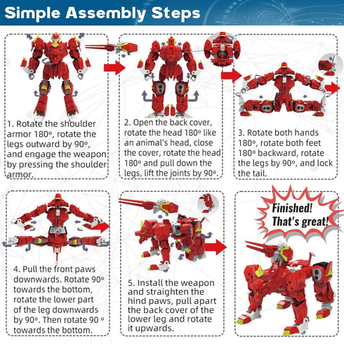10-in 6 7 8 9 10 Wenbeier Animal Transforming Robot Toys Kirin Action Figure for Kids Deformation Robot for Boys