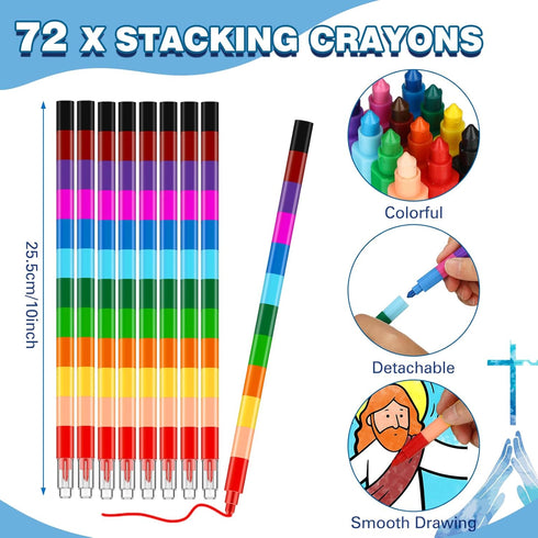 144 Fulmoon Pcs Christian Mini Coloring Books for Kids Bible Verse Religious Party Favors Coloring Books with Crayons
