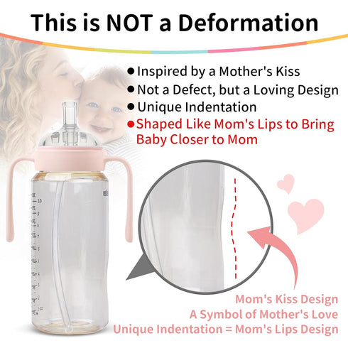 2 1 6 10oz, Mombella Classic in Baby Bottle & Straw Cup with Handle, PPSU Baby Bottles & Sippy Cup, Skinsoft Silicone