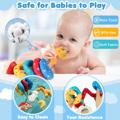 0-6 3 URMYWO Spiral Car Seat Toys for Babies Months, Newborn Toys & Infant Toys, Month Baby Toys, Toddler Travel Toys
