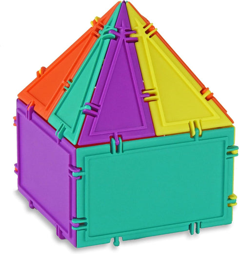 3D Building Set for Learning Math - 32-pc, Made in USA (Triangle/Rectangle/Square)
