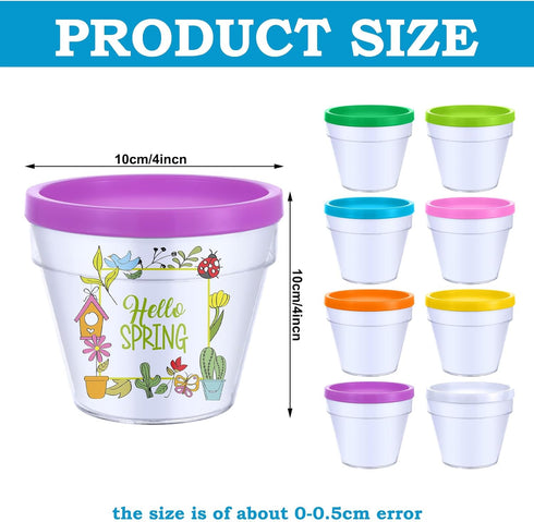 28 16 12 Meanplan Pcs Spring Crafts Spring DIY Flower Pots Paint Your Own Ornament Kit DIY Craft Flower Pot Colorful