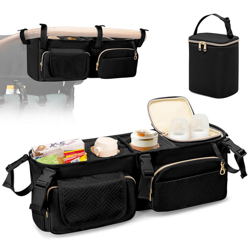 Stroller Wagon Organizer Compatible with Wonderfold W4 Wagon, Parent Console Caddy Wagon