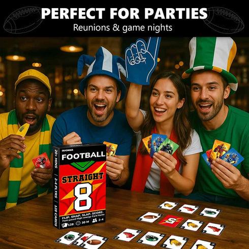 128 2-4 8+ QUOKKA Football Fast-Paced Card Game for Kids & Adults Cards & Easy Rules Quick & Fun Matching Game Players