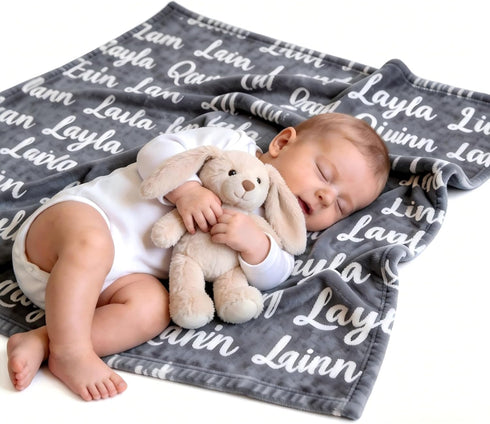 tuchenn Ships Next Day - Personalized Baby Blanket with Name, Custom Swaddle Blanket