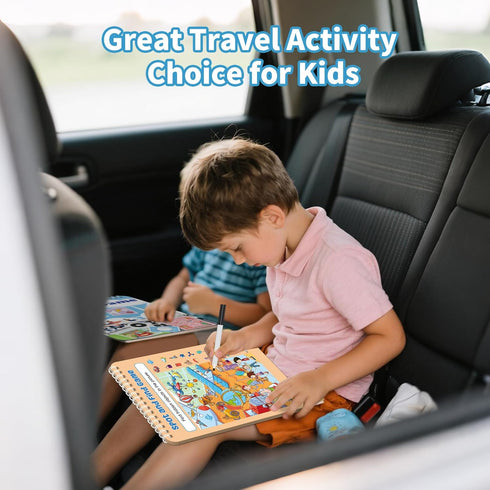 2 Pack 4-8, 8-12,Travel 56 Game,1-2 Elfew Reusable Activity Game for Kids Ages Games Include Different Players,Toy