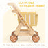 ROBUD Baby Push Walker Doll Stroller, Wooden Shopping Cart for Girls Boys, Adjustable Height Walker for Kids