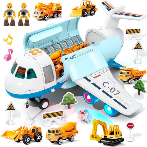 Transport Cargo Airplane, Large Theme Airplane Toy Set, Educational Toy Vehicle Play