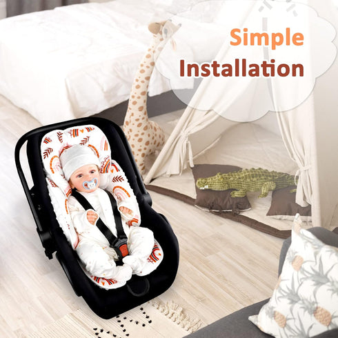 Ultra Soft Rainbow Infant Car Seat Insert & Nursing Pillow Cover - Pea Pod Design