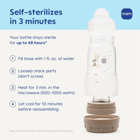 9oz 2 Set 2+ Pack 6 MAM Easy Start Anti-Colic Baby Bottles, Medium Flow with Bonus Nipples (Fast & Extra Fast Flow)