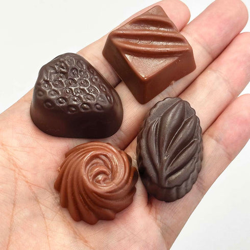 20Pcs Fake Chocolate, Simulation Chocolate Artificial Food Chocolates Resin Flatback Cabochon Chocolates Beads Faux