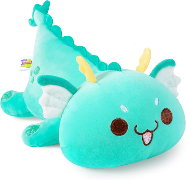 Onsoyours Chubby Dragon Stuffed Animal, Adorable Plushies Soft Huggable Plush Pillow for Kids (Cyan Dragon, 10")