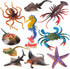 10Pcs Ocean Animals Toys Figures, Large Plastic Sea Creature Figurines Seahorse Starfish
