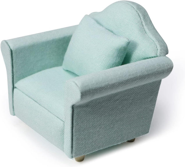 Dollhouse Couch Miniature Furniture Sofa with Pillows for Living Room Desktop Decoration