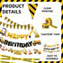 FIGEPO Set Construction Party Supplies Dump Truck Party Decorations with caution tape, construction pennant flags