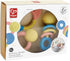 Hape Rattle & Teether Collection | 3-Piece Rattle & Teething Set for Babies in Soft Colors