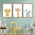 flowtorely Baby Safari Nursery Wall Art Decor 11x16 Inch Set of 3 Wood
