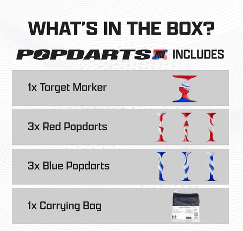 Popdarts USA Themed PRO Pack Game Set, Indoor Outdoor Suction Cup Throwing Game, Red White Blue Wigglenobber Target