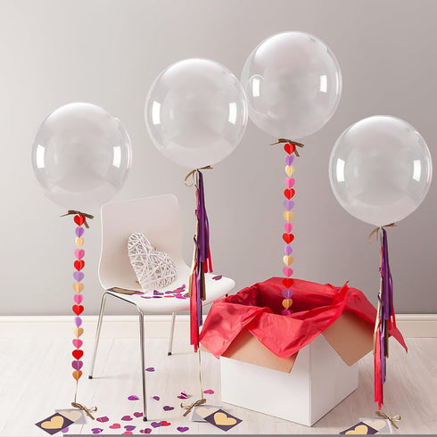24pcs Clear Balloons, 18 Inch Big Latex Balloons for Photo Shoot, Christmas, Birthday Party