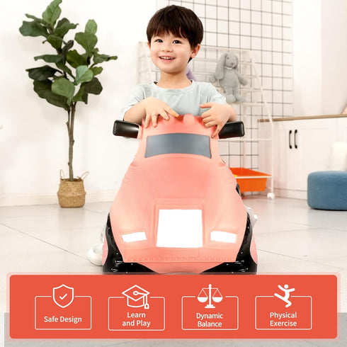 2 3 4 INPANY Bouncy Horse, Pink Car Hopper Toys, Toddler Ride-On Car, Inflatable Kids Hopping Toys, Bouncing Buddies