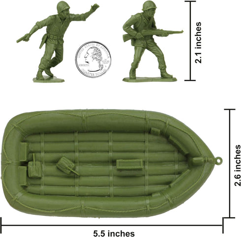 BMC Marx Plastic Army Men US Soldiers, 31pc OD Green WW2 Figures, Made in USA