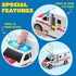 JOYIN 4 Packs Emergency Vehicle Toy Playsets, Friction Powered Vehicles with Light and Sound, Including Fire Truck,