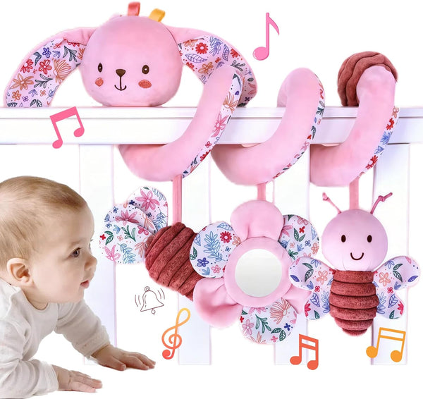 Spiral Car Seat Toy for Babies 0-6-12 Months Girl, Stroller Hanging Baby