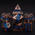 Metal DND Polyhedral Dice - Large Stripe Glitter Metallic 7pcs Set for Role Playing Games