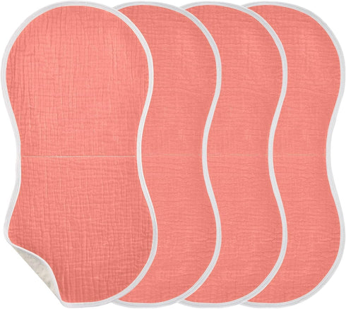 KEIGE 1Pc Girls,11x22in,Salmon Salmon Burp Cloth,Unisex Large Absorbent Soft Cotton Muslin Burping Cloths for Newborn