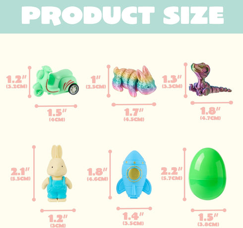 100Pcs JOYIN Prefilled Easter Eggs with Assorted Toys, Easter Basket Essentials, Easter Basket Stuffers for Kids