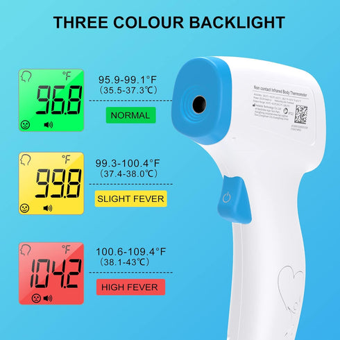 Digital Thermometer for Adults and Kids - No Touch Forehead Thermometer for Baby, 2 in 1 Infrared with Fever Alarm