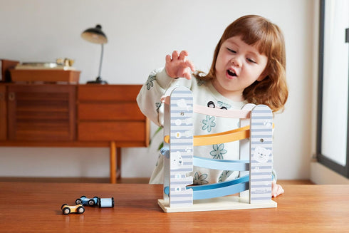 PolarB Viga Wood Toy, Car Slider Playset