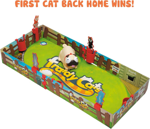 Fraidy Cats Interactive Kids Board Game, Cat Movers Go Flying with Motorized Dog, for 2 to 4 Players