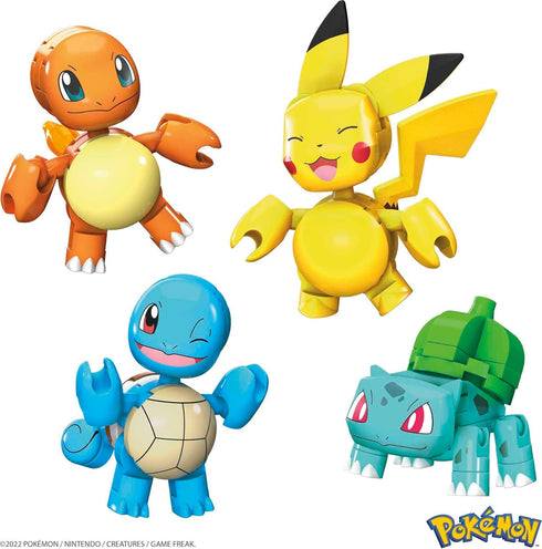 Kanto Region Team MEGA Pokémon Building Toys Set, 130 Pieces, 4 Poseable Characters for Kids