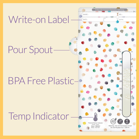 Sposie Breastmilk Storage Bag Freezer Bags with Pour Spout - 8 Ounce Capacity, BPA Free, Leak Proof, Temperature Sensor, Compatible with Most Breast Pumps for Breastmilk Freezer Storage, 100 ct. by SPOSIE