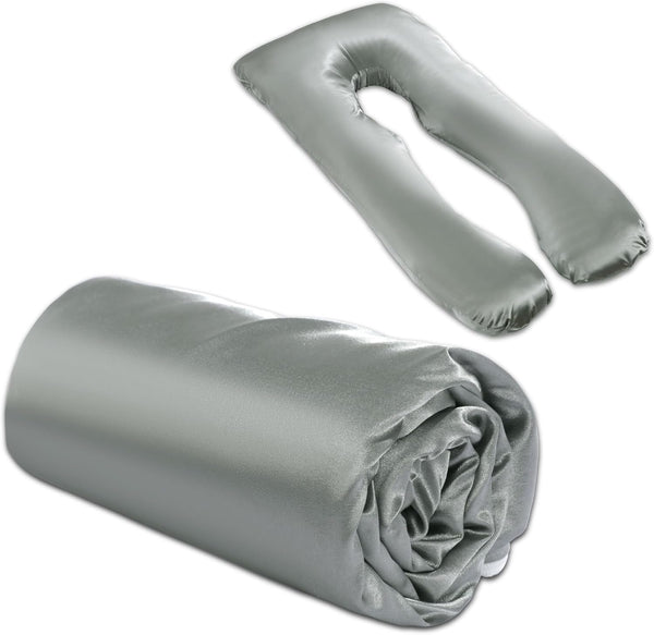 BALAPET Silky Satin Pregnancy Pillow Cover (ONLY Pillowcase), U Shaped Luxurious Smooth